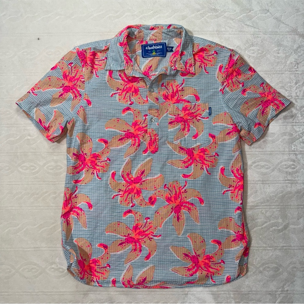 Chubbies Seersucker Floral Print Popover‎ Shirt